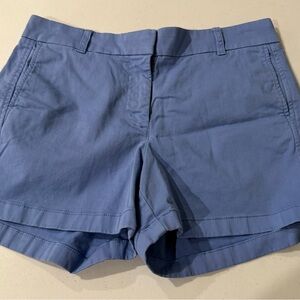 J. Crew Short Women's 10 Blue Chino Flat Front Pockets 100% Cotton